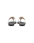 Leather thong sandals with Double G