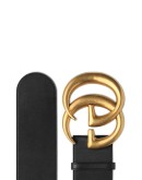 Wide leather belt with Double G