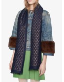Metallic GG wool scarf
