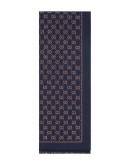 Metallic GG wool scarf