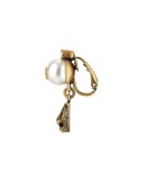 Feline earrings with resin pearls