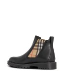 Vintage Check Detail Leather Chelsea Boots
