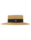 bee-embellished boater hat