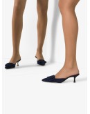 blue Maysale 50 buckle suede mules