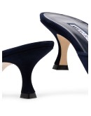 blue Maysale 50 buckle suede mules