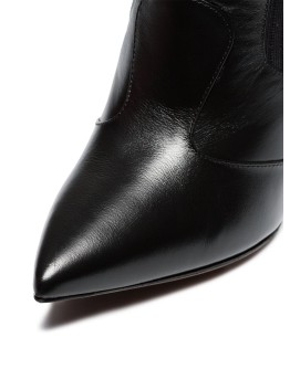 black Rockoko 105 leather and fabric over the knee boots