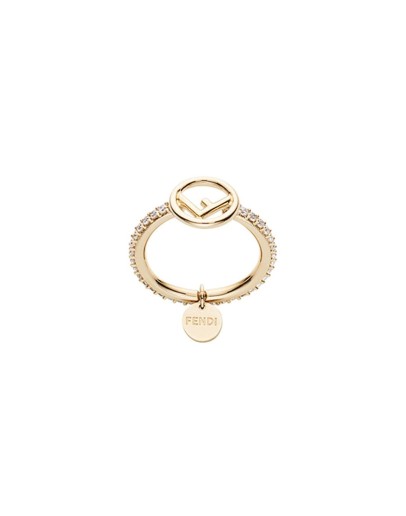 crystal-embellished logo ring