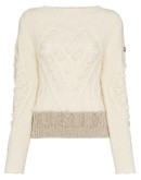 stripe-hem wool and alpaca blend jumper