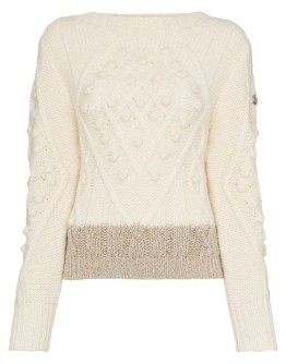 stripe-hem wool and alpaca blend jumper
