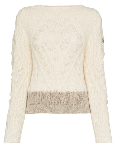 stripe-hem wool and alpaca blend jumper