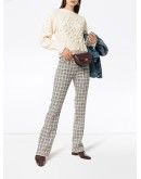 stripe-hem wool and alpaca blend jumper