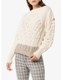 stripe-hem wool and alpaca blend jumper