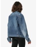 printed logo denim jacket
