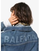 printed logo denim jacket