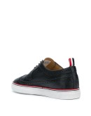piped-trim textured brogues