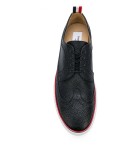 piped-trim textured brogues