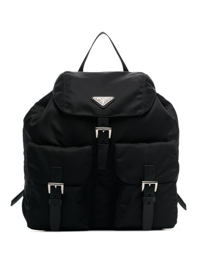 logo plaque buckled backpack