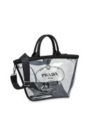 sheer logo tote bag