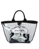 sheer logo tote bag