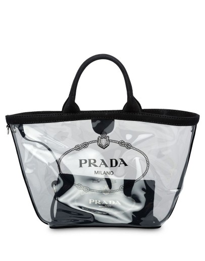 sheer logo tote bag