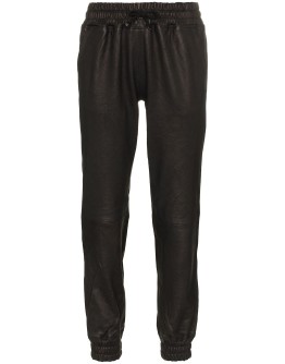slim leg leather track pants