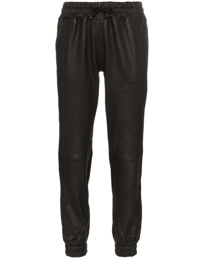 slim leg leather track pants
