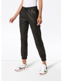 slim leg leather track pants