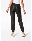 slim leg leather track pants