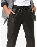 slim leg leather track pants