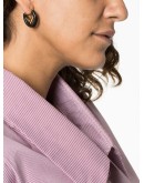 black F logo leather hoop earrings