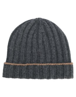 pleated striped beanie