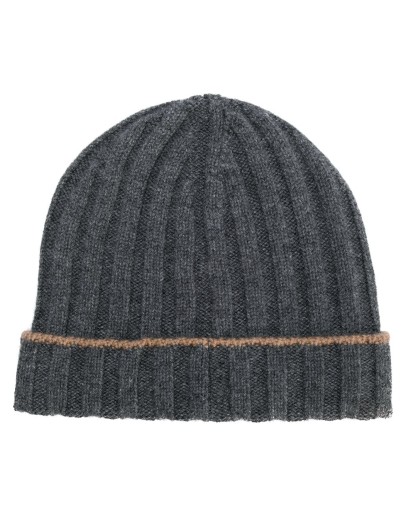 pleated striped beanie
