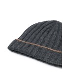 pleated striped beanie