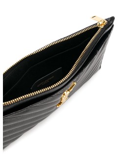 Monogram matelassé quilted clutch