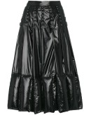 Pleated and Quilted Midi Skirt