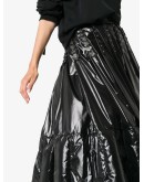 Pleated and Quilted Midi Skirt