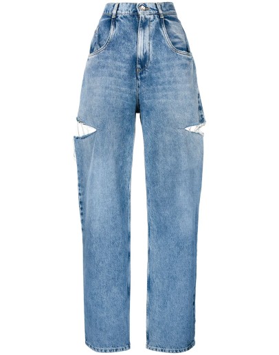 cutout details wide jeans