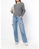cutout details wide jeans