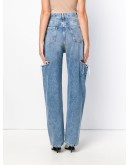 cutout details wide jeans