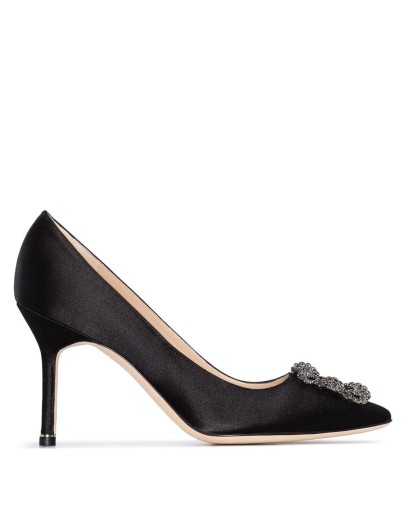 black Hangisi 90 satin pumps