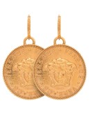 metallic Tribute Medusa pendant earrings