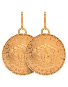 metallic Tribute Medusa pendant earrings