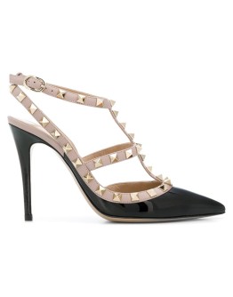 Rockstud ankle strap pumps