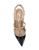 Rockstud ankle strap pumps