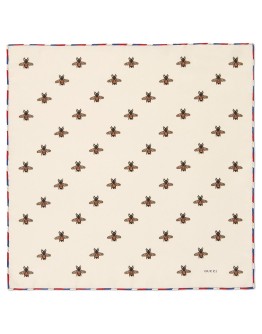Bees print silk pocket square