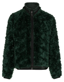 drawstring neck knitted mohair blend jacket