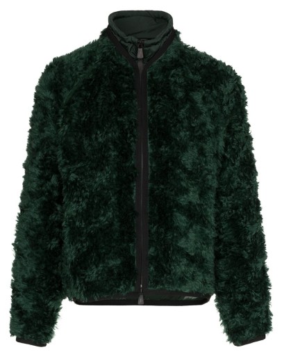 drawstring neck knitted mohair blend jacket
