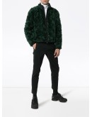 drawstring neck knitted mohair blend jacket