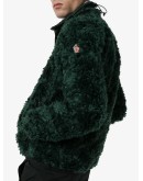 drawstring neck knitted mohair blend jacket