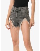 Shredded Slouch Denim Shorts